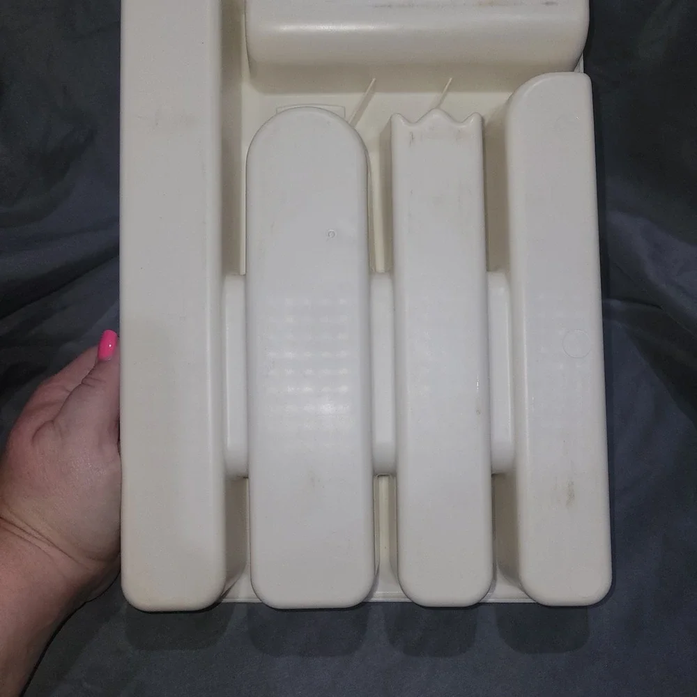 VINTAGE Rubbermaid 5 Slot Silverware Flatware Organizer Tray Almond #2919